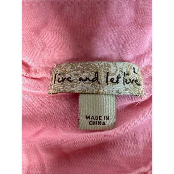 Pink Gradient Crochet Detail Womens Top By Live And Let Live Size L Ombré Boho - Picture 2 of 4